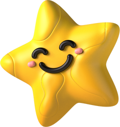 3D Smiling Star Character