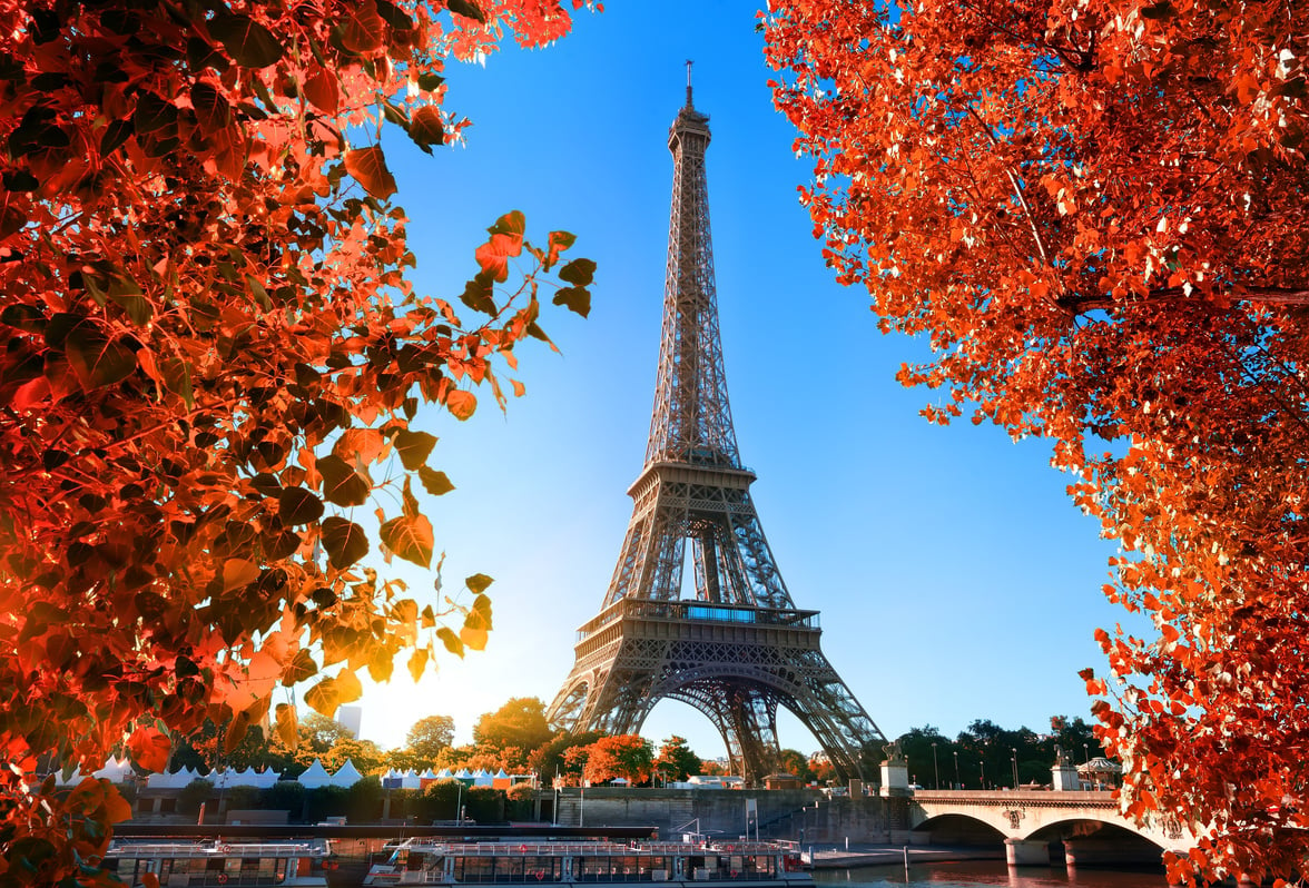 Eiffel Tower in Paris During Autumn Season